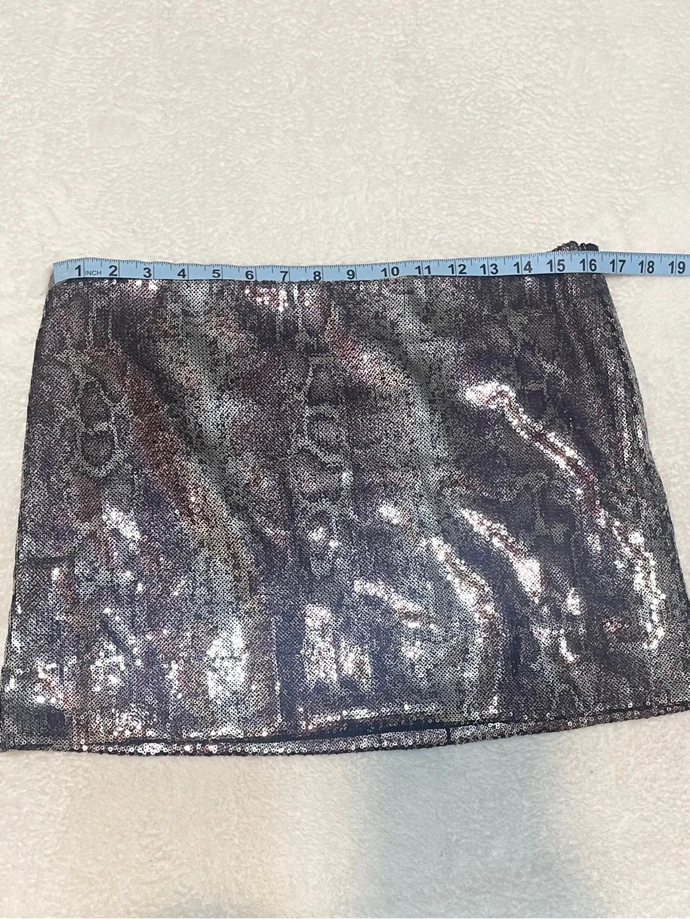 Oh Boy! Snakeskin Print Sequin Party Event Cocktail Mini Skirt Women's Large‎